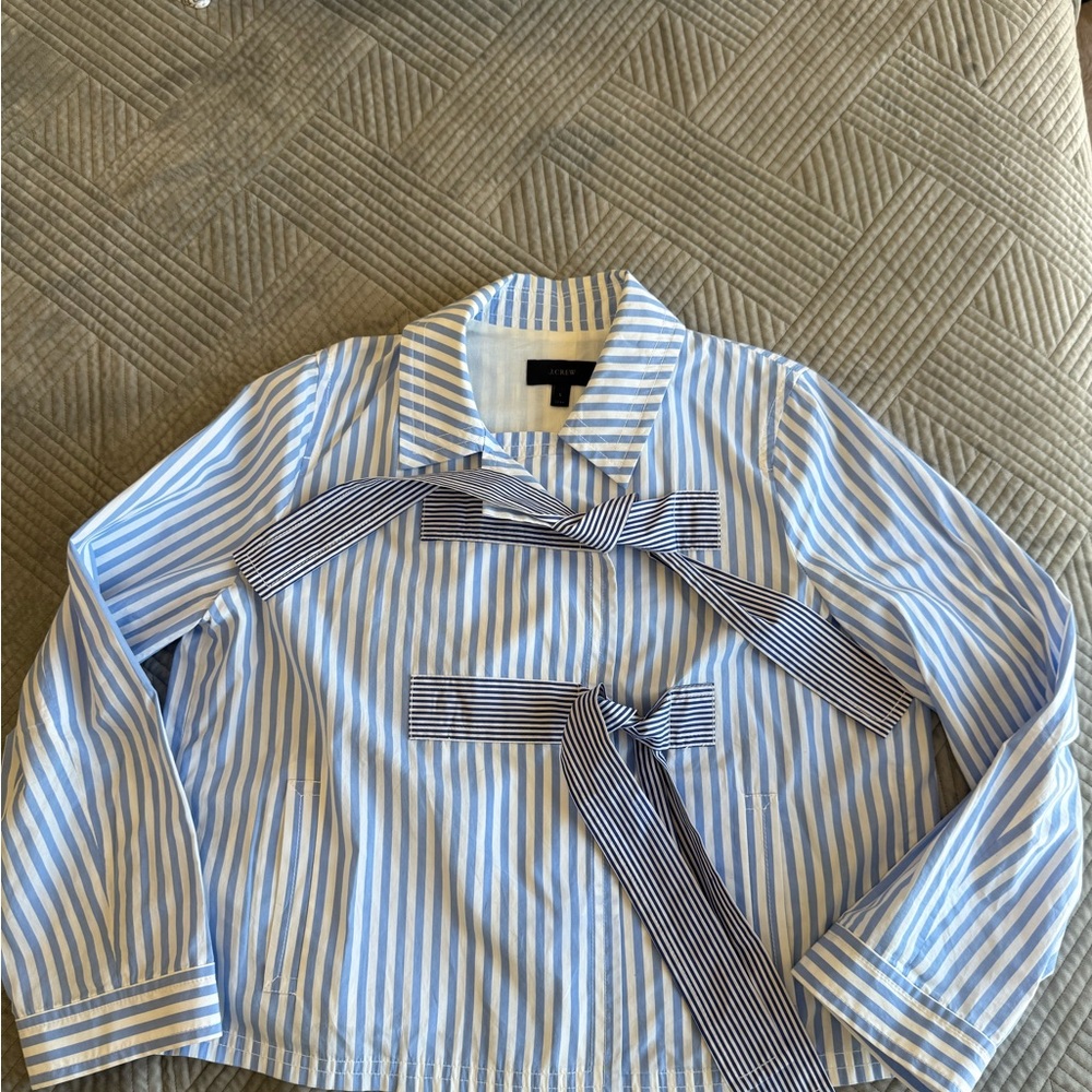 J. Crew Blue and White Striped Jacket